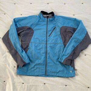 PEARL IZUMI Womens Jacket Sz Extra Large Windbreaker BLUE Gray Vest and Jacket